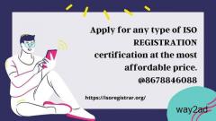 Apply for any type of ISO REGISTRATION certification at affordable price