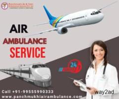 Pick Panchmukhi Air Ambulance Services in Raipur with  Transport Ventilator