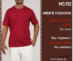 maroon colour t shirt for men